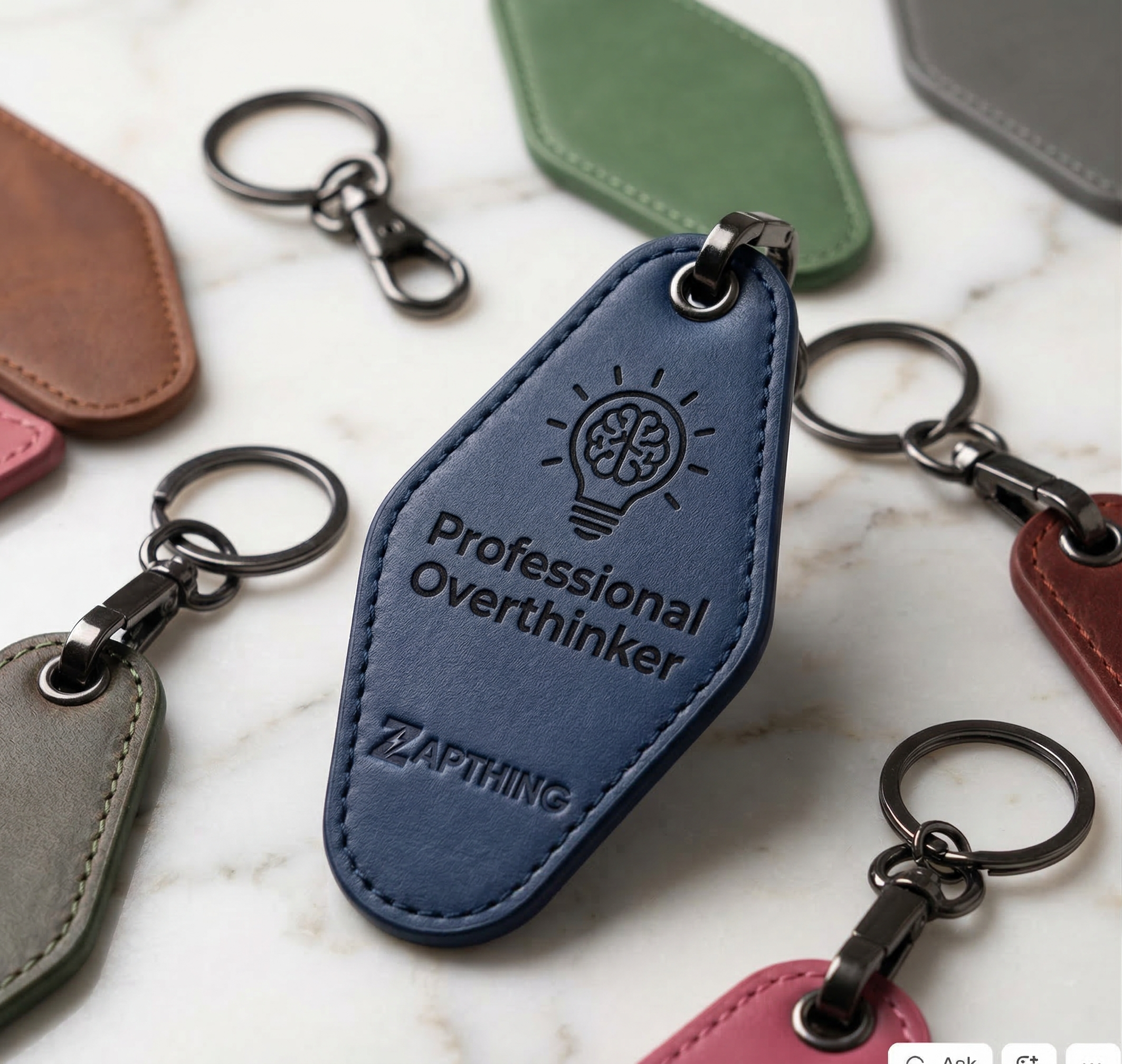 Zapthing Keychain - Overthinker Navy